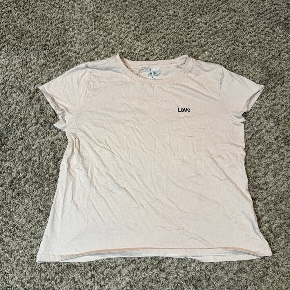 H&M Love T-shirt Light Pink Women’s Size Medium